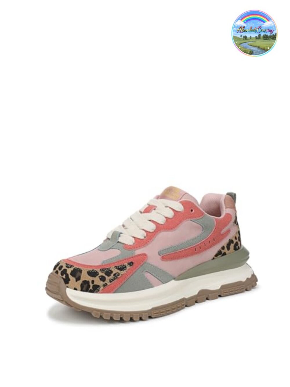 Women's Platform Wedge Sneakers Vegan Lace-Up Casual Shoes
